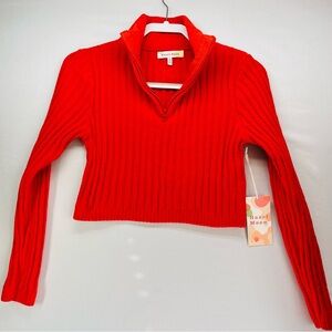 Hazel Moon Women's Red V-Neck Sweater